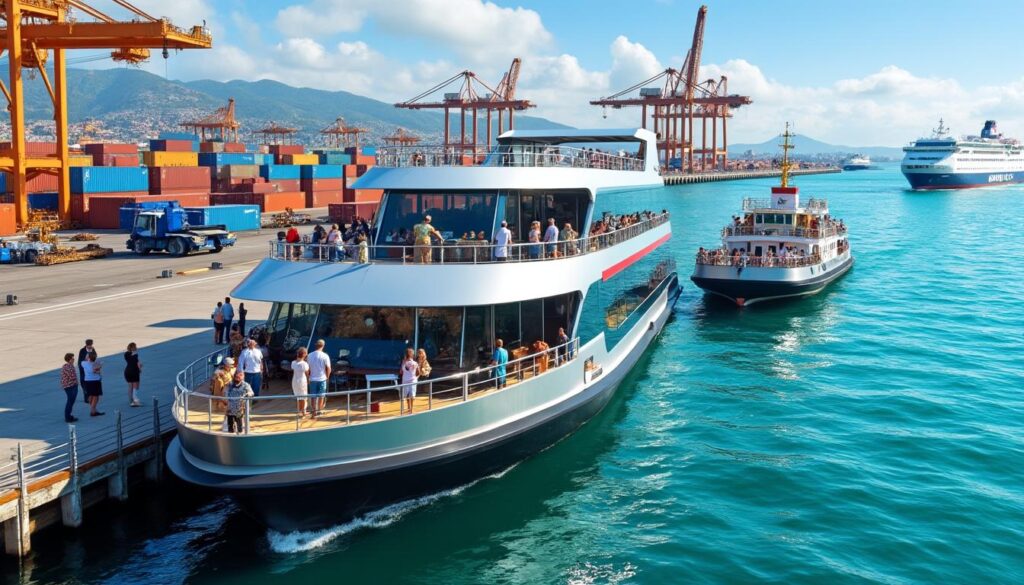 découvrez nos services de transport maritime avec ferries et cabotage, offrant des voyages confortables et sécurisés pour tous les voyageurs entre les côtes.