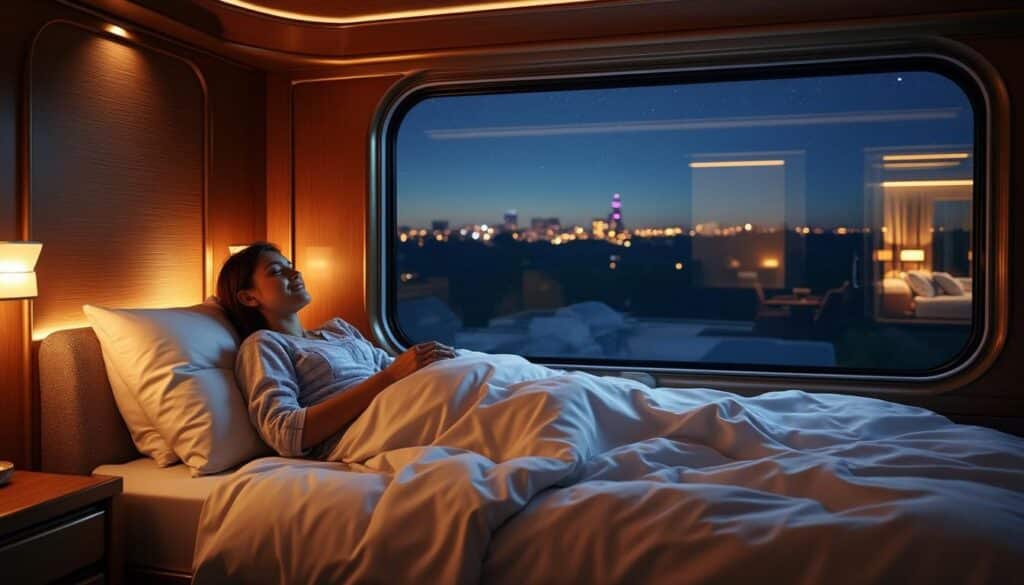 réservez vos billets de train de nuit et économisez sur une nuit d'hôtel lors de vos voyages. profitez d'un trajet confortable et profitez pleinement de votre destination.