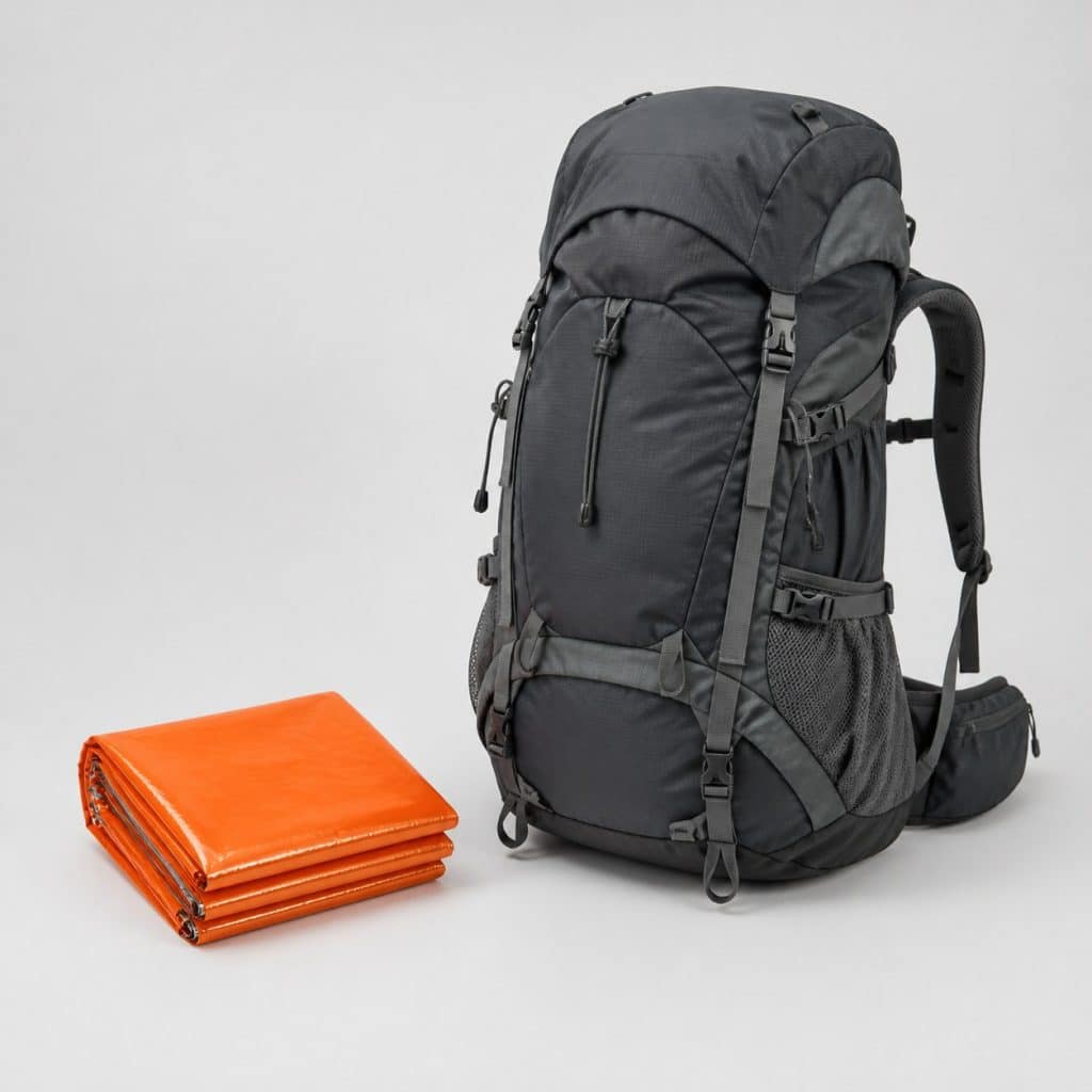 Couverture de survie haute visibilite orange — vue produit