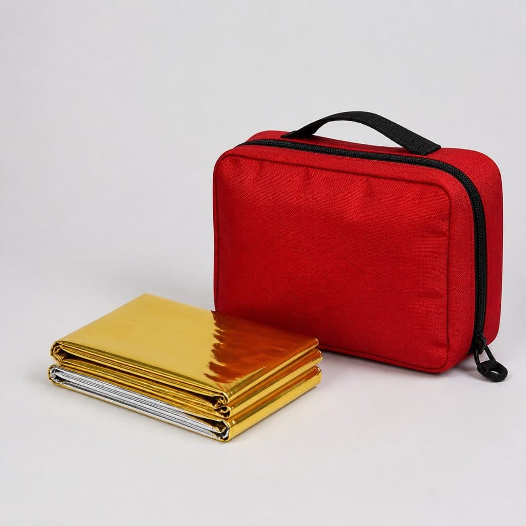 Couverture de survie standard doree argentee — vue produit