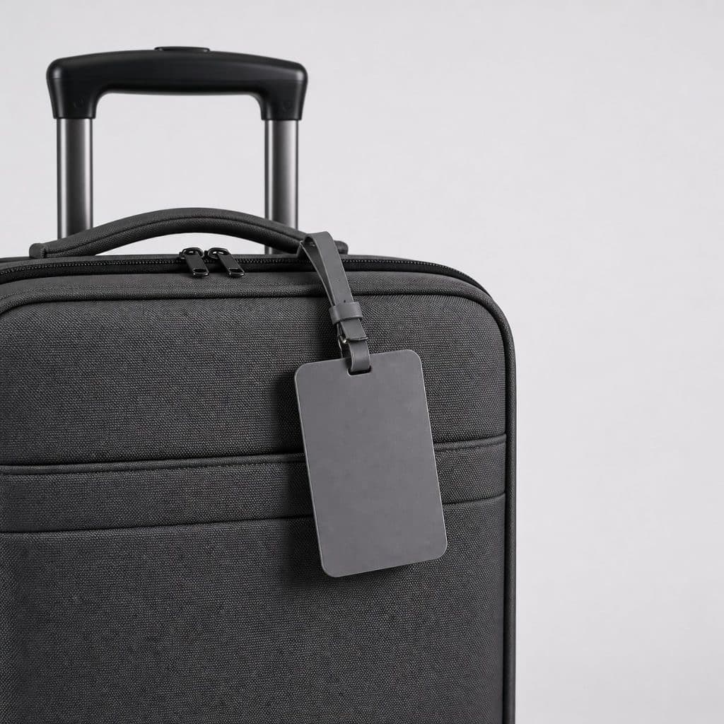Etiquette de bagage format carte rigide — vue produit