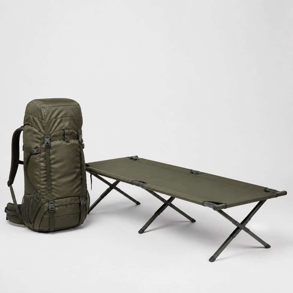 Lit de camp ultra-compact randonnee — vue produit