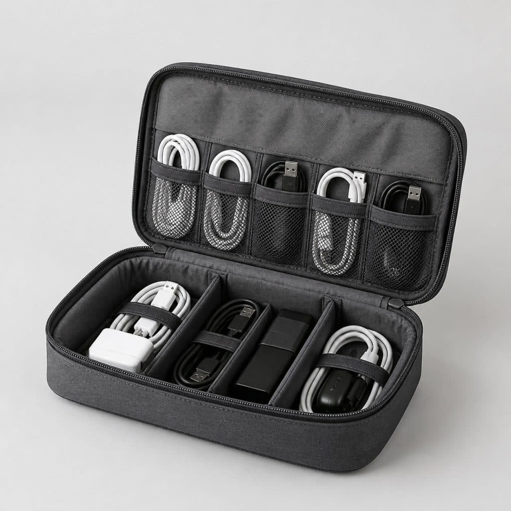 Organiseur de cables et chargeurs — vue produit